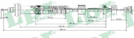 Трос, управление сцеплением LPR C0028C (фото 1)
