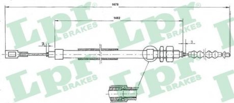 Тросик стояночного тормоза LPR C0095B (фото 1)