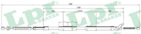 Тросик стояночного тормоза LPR C0874B