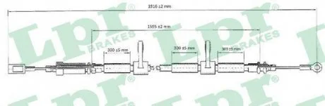 Трос ручного тормоза LPR C0985B