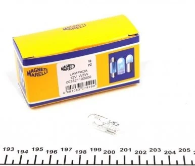 Лампа розжарювання W3W 12V 3W W2,1x9,5d MAGNETI MARELLI 003821100000 (фото 1)