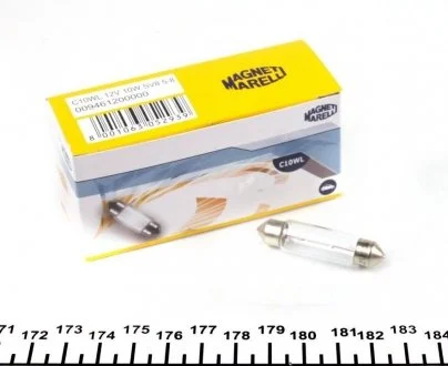 Лампа допоможуть. освітлення C10W 12V SV8.5-8 (11,5x44) MAGNETI MARELLI 009461200000 (фото 1)
