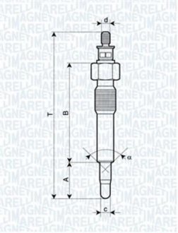 Свічка розжарювання MAGNETI MARELLI 062583202304 (фото 1)