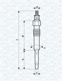 Свічка розжарення Fiat Punto/Scudo 1.9ds MAGNETI MARELLI 062900007304