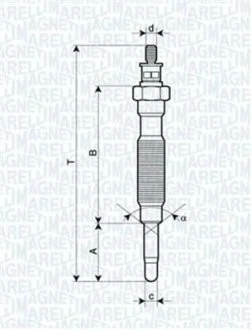 Свеча накаливания MAGNETI MARELLI 062900072304