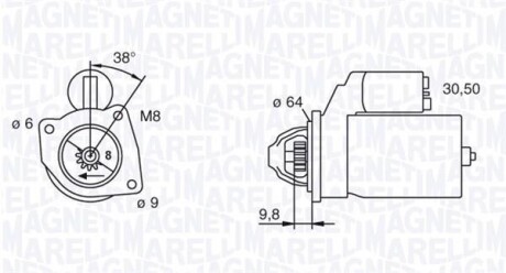 Стартер MAGNETI MARELLI 063101018010 (фото 1)