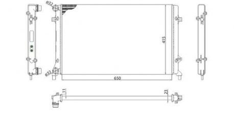 Радіатор води, 1.4-2.0i/2.0SDI 03- MAGNETI MARELLI 350213853003 (фото 1)