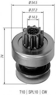 Бендикс (z=10) PEUGEOT 2,1/2,3/2,5D FORD 2,3/2,5D MAGNETI MARELLI 940113020134