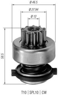 Бендикс (z=10) FIAT 1,7D OPEL 1,7D RENAULT Safrane 2,2D [940113020191] MAGNETI MARELLI AMB0191