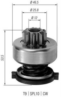 Бендикс (z=9) AUDI 1,6-2,0 OPEL 1,8/2,0 VW RENAULT 1,8/2,0 FIAT PEUGEOT SEAT [940113020226] MAGNETI MARELLI AMB0226