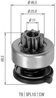 Бендикс (z=9) AUDI A4, A6 RENAULT VOLVO VW 2,8 [940113020301] MAGNETI MARELLI AMB0301 (фото 1)