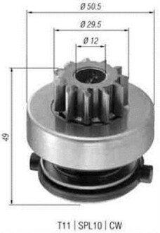 Бендикс (z=11) RENAULT 1,9D:Clio, Kangoo, Megane, Trafic [940113020366] MAGNETI MARELLI AMB0366