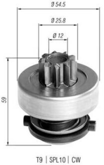 Бендикс (z=9) AUDI 80, 90 1,6D/1,9D [940113020372] MAGNETI MARELLI AMB0372 (фото 1)