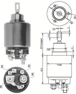 Втягивающее реле стартера (электромагнит) AUDI 71-90 VW 73-88 DB W114/116/123 FIAT [940113050124] MAGNETI MARELLI AME0124