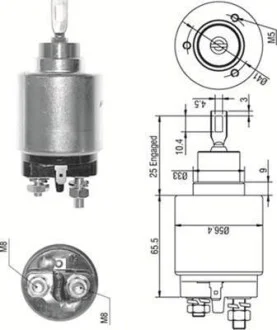 Втягивающее реле стартера RENAULT 1,1-2,0; VOLVO 1,6/1,7 MAGNETI MARELLI AME0273 (фото 1)