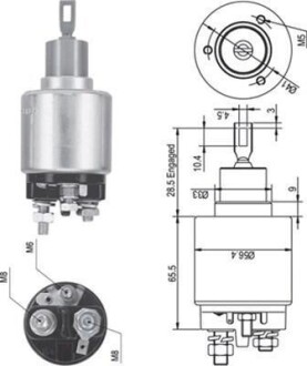 Втягивающее реле стартера FORD 1,4/1,8/2,9 92-96 [940113050344] MAGNETI MARELLI AME0344 (фото 1)