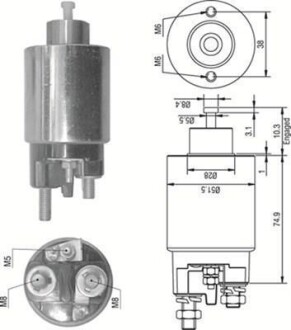 MITSUBISHI Втягивающее реле стартера MAGNETI MARELLI AME0354