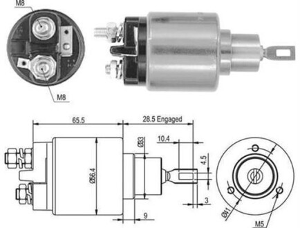 Втягивающее реле стартера VW; OPEL; SEAT; SKODA [940113050435] MAGNETI MARELLI AME0435 (фото 1)