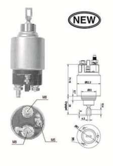 Втягивающее реле стартера CITROEN Jumper 2,0 9-, Berlingo 1,8 97 MAGNETI MARELLI AME0554 (фото 1)