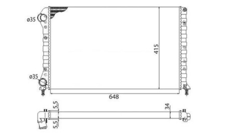 Радиатор двигателя FIAT DOBLO* (119) 1,4 1,6 16V 1,9D DOBLO CARGO (223) 1,4 1,6 16V 1,9D [350213179003] MAGNETI MARELLI BMQ179