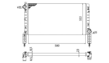Радиатор двигателя FIAT DOBLO 1.2 MAGNETI MARELLI BMQ180 (фото 1)