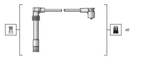 Комплект высоковольтных проводов AUDI A4,A6,A8,; VW PASSAT [9413 MAGNETI MARELLI MSK1162