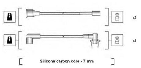 Комплект высоковольтных проводов RENAULT TбоковойO 1,2 IE 93- [941145230720] MAGNETI MARELLI MSK720