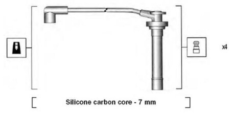 Комплект высоковольтных проводов NISSAN PRIMERA 1,6 16V -96 [941 MAGNETI MARELLI MSK858