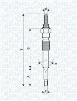 Свеча накала TOYOTA LAND CRUISER 3.0TD, PICNIC [062900068304] MAGNETI MARELLI UC51A