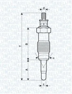 Свеча накала FORD, HONDA,ISUZU,IVECO [062580704304] MAGNETI MARELLI UX12A