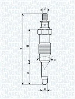 Свеча накала DB Свеча накала OM 601-603 93-I [062583003304] MAGNETI MARELLI UX13A