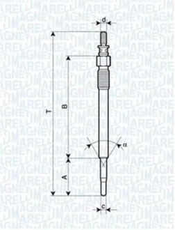 Свеча накала CITROEN C1,C2,C3,C4,C5,XSARA FORD FIESTA V,FUSION,FOCUS II MAZDA 2 PEUGEOT 107,206,307,407,1007 [062900022304] MAGNETI MARELLI UY1A