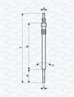 Свічка розжарювання AR156 1.9-2.4JTD MAGNETI MARELLI UY3A