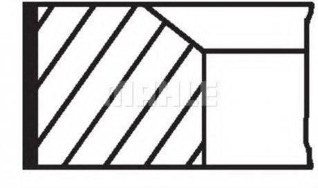 Кільця поршневі, 2.0TDCI 86.5mm (2x2x2) MAHLE / KNECHT 015 70 N2 (фото 1)