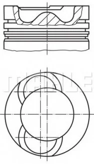 Поршень з кільцями VW CRAFTER 81,26 2,5 TDI BJJ/BJK/CEBA/CEBB 06- (Mahle) MAHLE / KNECHT 028 19 01