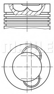 Поршень з поршневими кільцями D =102.0 R.V.I MIDR 06.02.26 DU MAHLE / KNECHT 209 70 00 (фото 1)