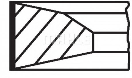 Комплект кілець поршня двигуна на один циліндр MAHLE / KNECHT 209 73 N0 (фото 1)