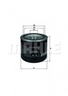 Фото 1 - фільтр вологоосушувача MAHLE / KNECHT AL22 Фільтр вологоосушувача MAHLE / KNECHT AL22 (фото 1)
