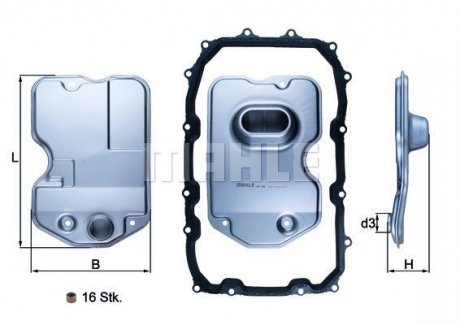 Фільтр масляний АКПП AUDI Q7 06-15, VW TOUAREG 02-10 з прокладкою (-) MAHLE / KNECHT HX160KIT (фото 1)