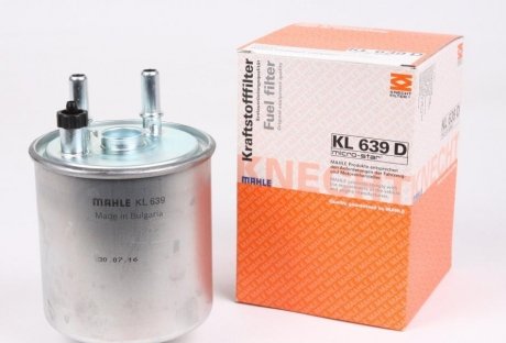 Фильтр топлива RENAULT KANGOO, LAGUNA III, TWINGO II 1.5/2.0/3.0dCi 07- /под датчик/ MAHLE / KNECHT KL 639D
