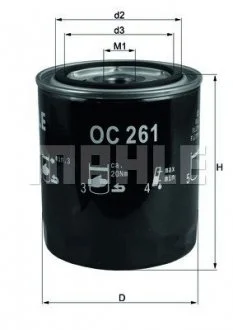 Фильтр масляный Mahle MAHLE / KNECHT OC261