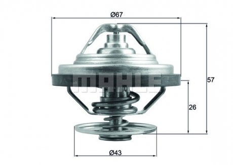 Термостат системи охолодження двигуна MAHLE / KNECHT TX 158 83