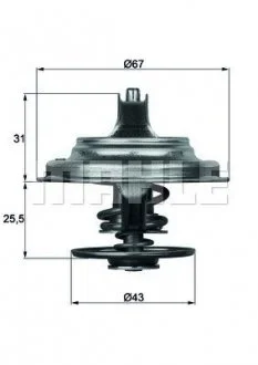 Термостат системи охолодження двигуна MAHLE / KNECHT TX 23 71 D