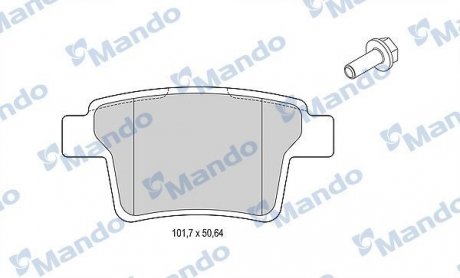 Тормозные колодки дисковые задние MANDO MBF015220 (фото 1)