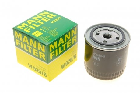 Фільтр масляний двигуна CHRYSLER VOYAGER 2.5-3.8 88-08 MANN W920/6 (фото 1)