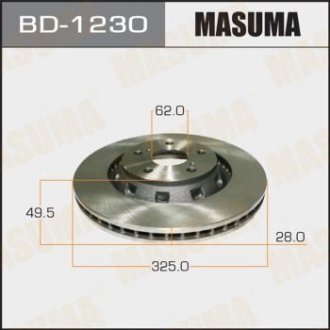 Диск гальмівний (Кратно 2 шт) MASUMA BD1230 (фото 1)