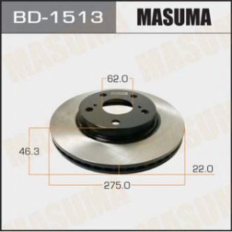Диск гальмівний (Кратно 2 шт) MASUMA BD1513 (фото 1)