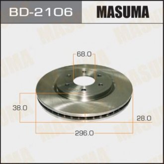 Диск тормозной (Кратно 2 шт) MASUMA BD2106 (фото 1)