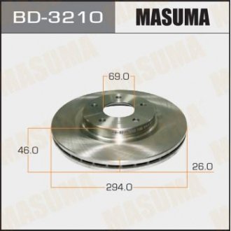 Диск гальмівний (Кратно 2 шт) MASUMA BD3210 (фото 1)