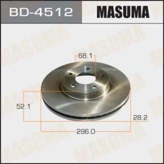 Диск гальмівний передній Mazda CX-5, 6 (11-) (Кратно 2 шт) MASUMA BD4512 (фото 1)